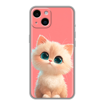 Силиконовый чехол на Iphone 14 с принтом Розовый котенок