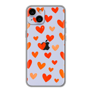 Силиконовый чехол на Iphone 14 с принтом Сердечки