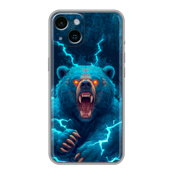 Силиконовый чехол на Iphone 14 с принтом Медведь