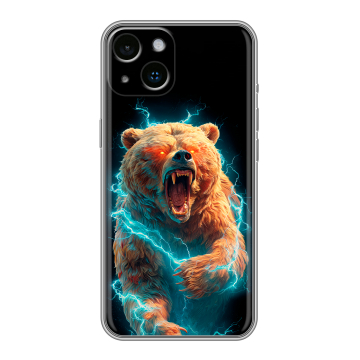 Силиконовый чехол на Iphone 14 с принтом Медведь