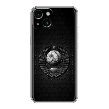 Силиконовый чехол на Iphone 14 с принтом Герб Флаг СССР
