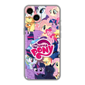 Силиконовый чехол на Iphone 14 с принтом My little pony Дружба чудо