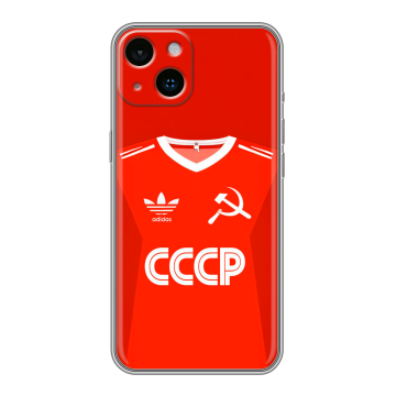 Силиконовый чехол на Iphone 14 с принтом Флаг Герб СССР