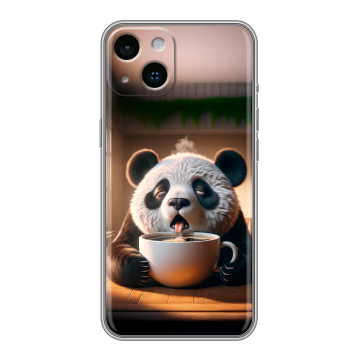 Силиконовый чехол на Iphone 14 с принтом смешная панда Силиконовый чехол на Iphone 14 с принтом смешная панда