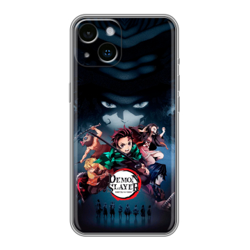 Силиконовый чехол на Iphone 14 с принтом Demon Slayer Клинок рассекающий демонов Силиконовый чехол на Iphone 14 с принтом Demon Slayer Клинок рассекающий демонов