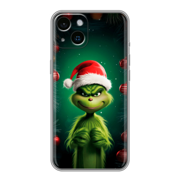 Силиконовый чехол на Iphone 14 с принтом Гринч Новый год Рождество