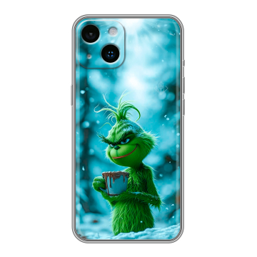 Силиконовый чехол на Iphone 14 с принтом Новый год гринч