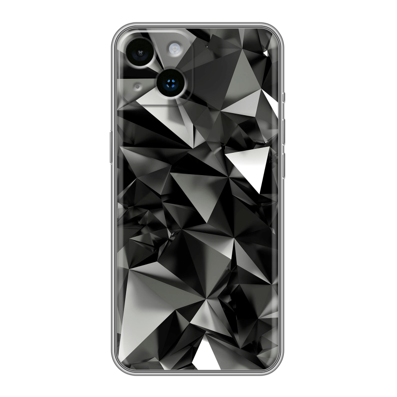 Силиконовый противоударный чехол на Iphone 14 с принтом Черные кристаллы Силиконовый противоударный чехол на Iphone 14 с принтом Черные кристаллы