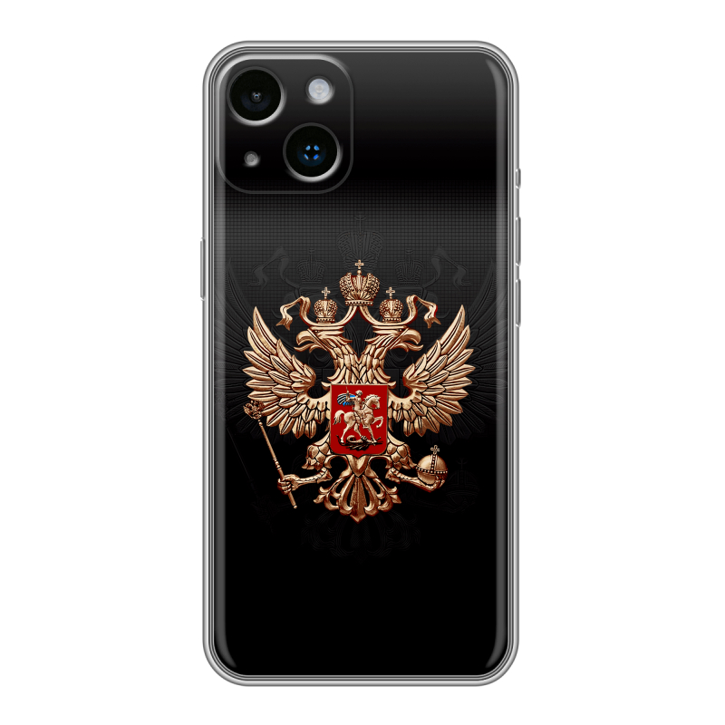 Силиконовый чехол на Iphone 14 с принтом Герб России Силиконовый чехол на Iphone 14 с принтом Герб России