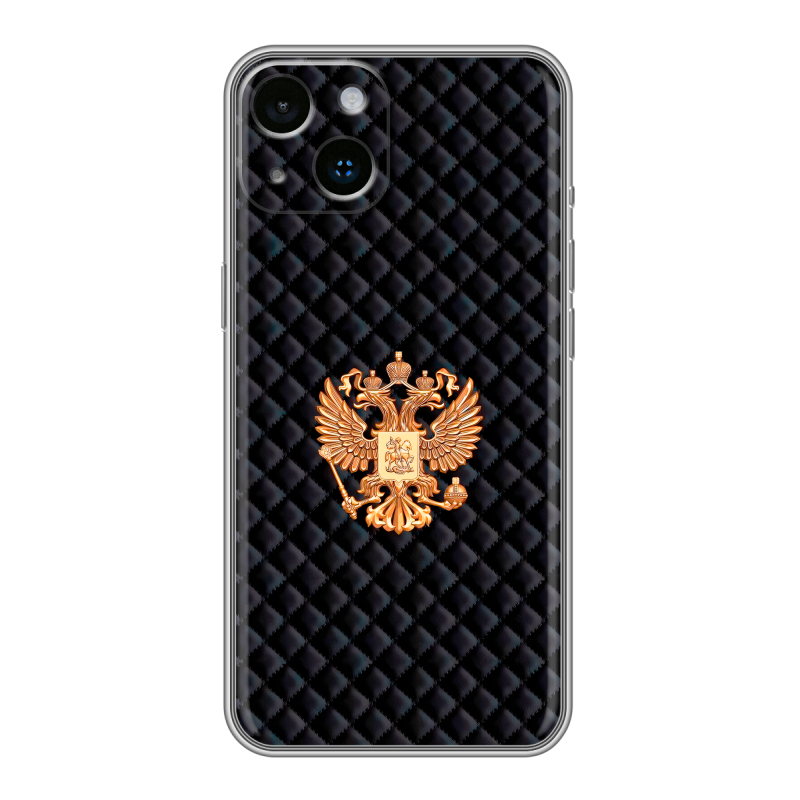 Силиконовый противоударный чехол на Iphone 14 с принтом Герб России принт Силиконовый противоударный чехол на Iphone 14 с принтом Герб России принт
