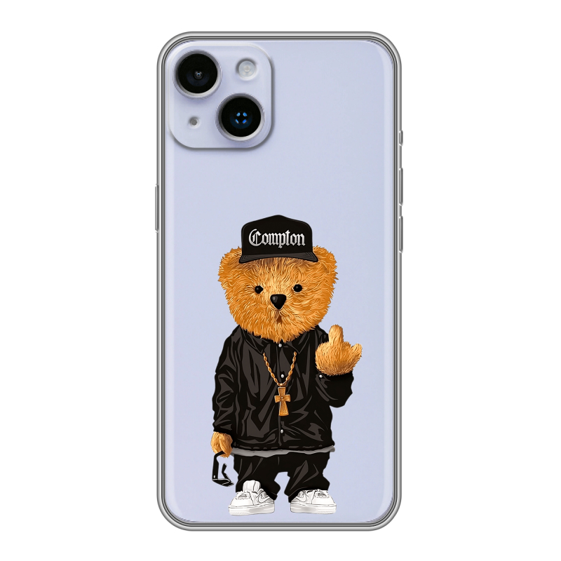 Силиконовый чехол на Iphone 14 с принтом Мишка Силиконовый чехол на Iphone 14 с принтом Мишка