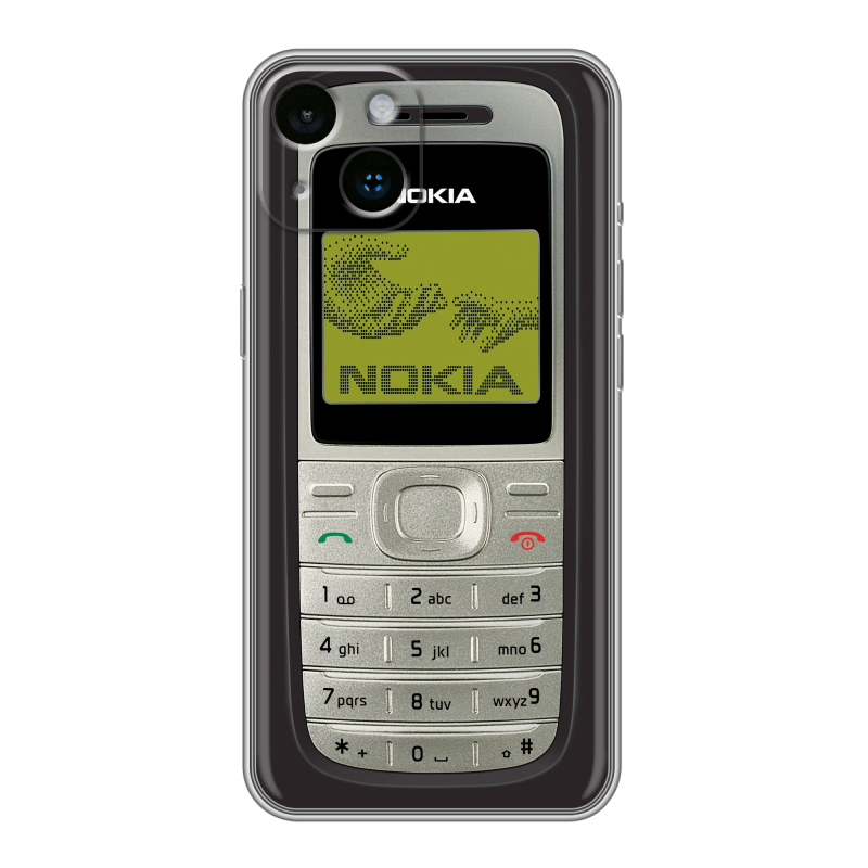 Силиконовый чехол на Iphone 14 с принтом Ретро Нокия Силиконовый чехол на Iphone 14 с принтом Ретро Нокия