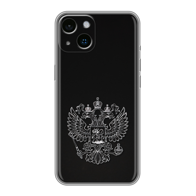 Силиконовый чехол на Iphone 14 с принтом Герб России Силиконовый чехол на Iphone 14 с принтом Герб России
