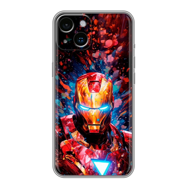Силиконовый противоударный чехол на Iphone 14 с принтом Железный человек Ironman Силиконовый противоударный чехол на Iphone 14 с принтом Железный человек Ironman