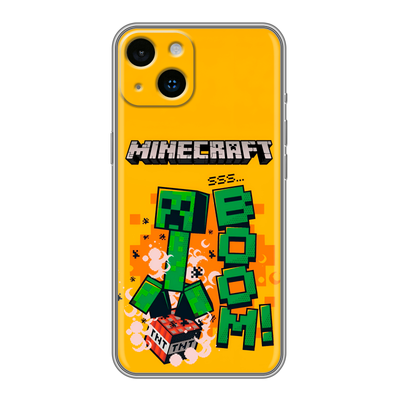 Силиконовый противоударный чехол на Iphone 14 с принтом Майнкрафт Minecraft Силиконовый противоударный чехол на Iphone 14 с принтом Майнкрафт Minecraft