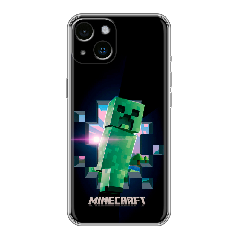 Силиконовый чехол на Iphone 14 с принтом Майнкрафт Minecraft Силиконовый чехол на Iphone 14 с принтом Майнкрафт Minecraft