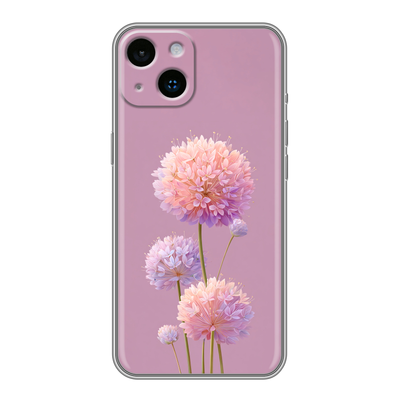 Силиконовый чехол на Iphone 14 с принтом Цветы Силиконовый чехол на Iphone 14 с принтом Цветы