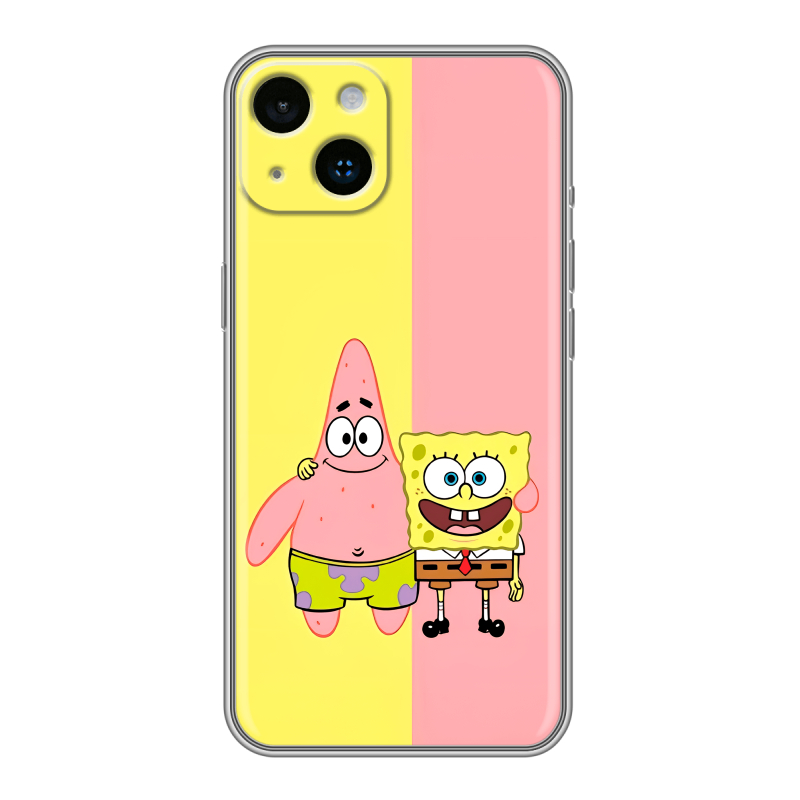 Силиконовый чехол на Iphone 14 с принтом Спанч боб Спанчбоб Силиконовый чехол на Iphone 14 с принтом Спанч боб Спанчбоб