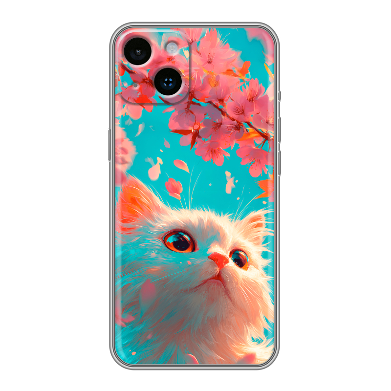 Силиконовый чехол на Iphone 14 с принтом Красивый кот Силиконовый чехол на Iphone 14 с принтом Красивый кот