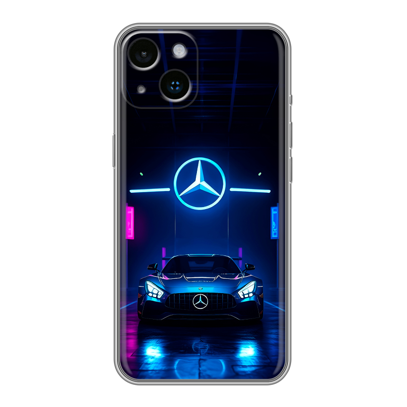 Силиконовый противоударный чехол на Iphone 14 с принтом Mercedes Мерседес Силиконовый противоударный чехол на Iphone 14 с принтом Mercedes Мерседес