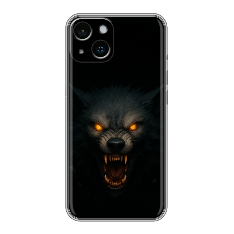 Силиконовый чехол на Iphone 14 с принтом Волк Силиконовый чехол на Iphone 14 с принтом Волк