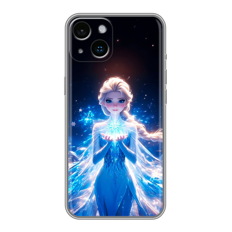 Силиконовый противоударный чехол на Iphone 14 с принтом Холодное сердце Frozen Силиконовый противоударный чехол на Iphone 14 с принтом Холодное сердце Frozen