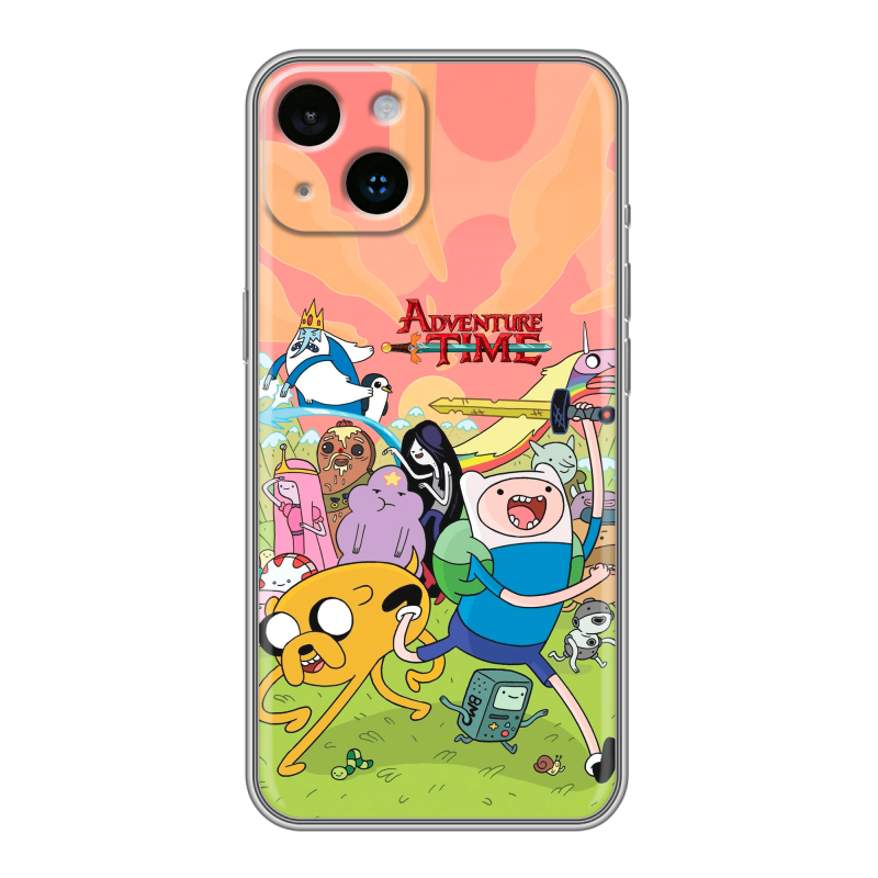 Силиконовый чехол на Iphone 14 с принтом Adventure time Время приключений Силиконовый чехол на Iphone 14 с принтом Adventure time Время приключений