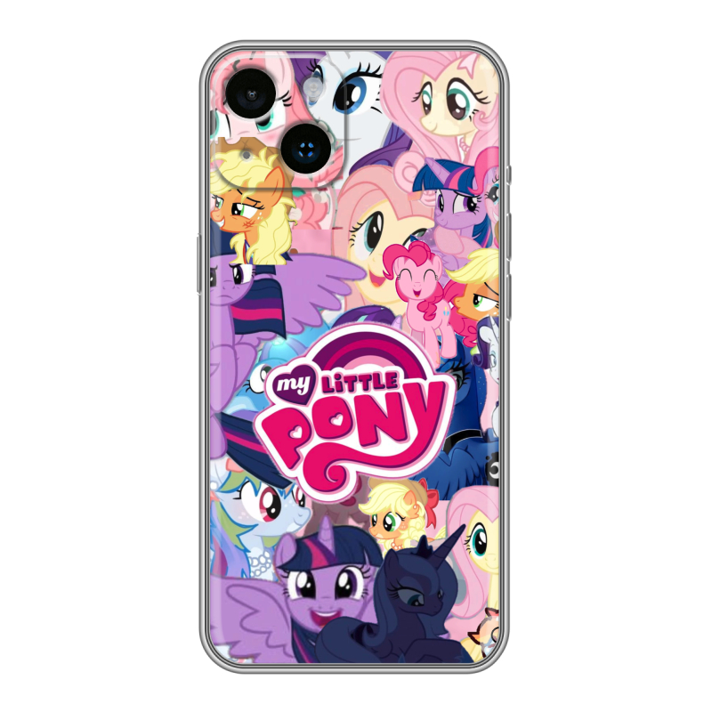 Силиконовый противоударный чехол на Iphone 14 с принтом My little pony Дружба чудо Силиконовый противоударный чехол на Iphone 14 с принтом My little pony Дружба чудо