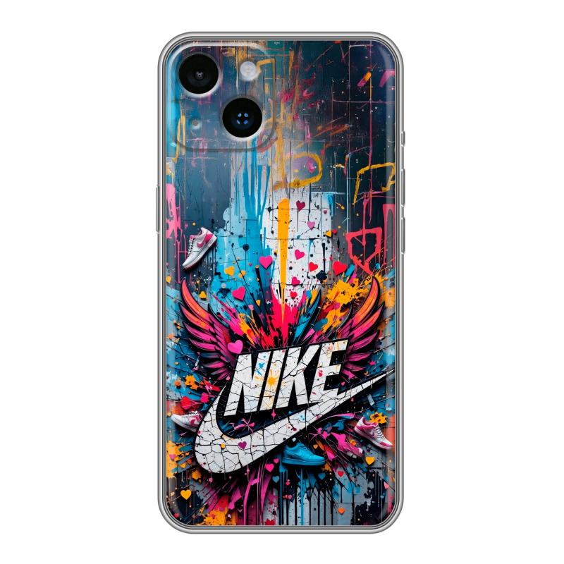 Силиконовый чехол на Iphone 14 с принтом Nike Найк Силиконовый чехол на Iphone 14 с принтом Nike Найк