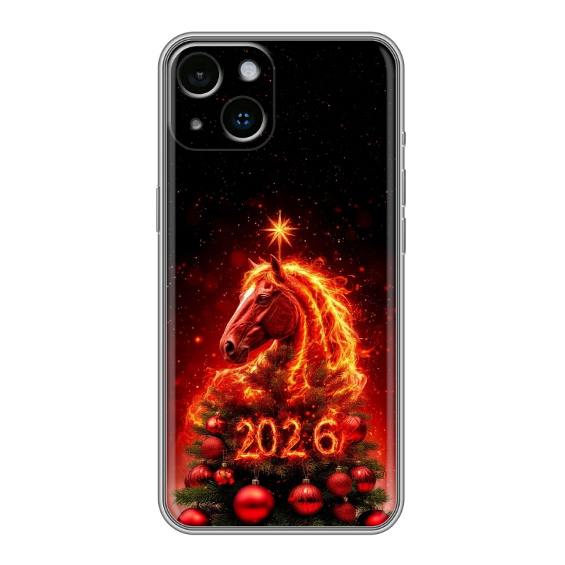 Силиконовый чехол на Iphone 14 с принтом Новый год Силиконовый чехол на Iphone 14 с принтом Новый год
