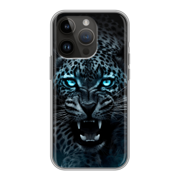 Силиконовый чехол на Iphone 14 Pro с принтом Темный леопард