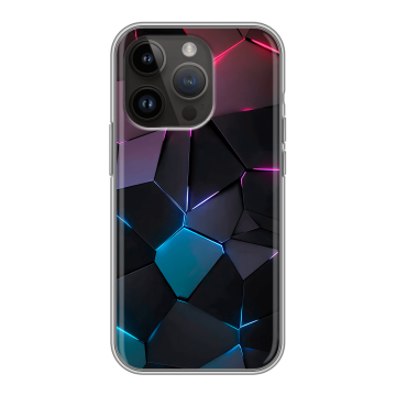 Силиконовый чехол на Iphone 14 Pro с принтом Геометрия неона