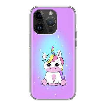 Силиконовый чехол на Iphone 14 Pro с принтом Единорог