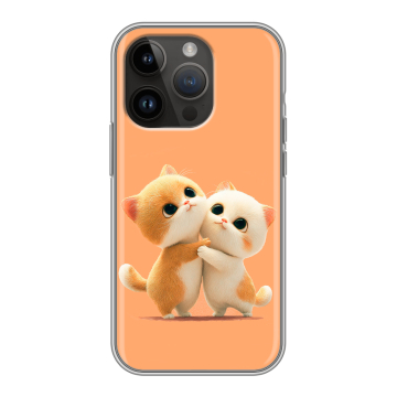 Силиконовый чехол на Iphone 14 Pro с принтом Милые котики