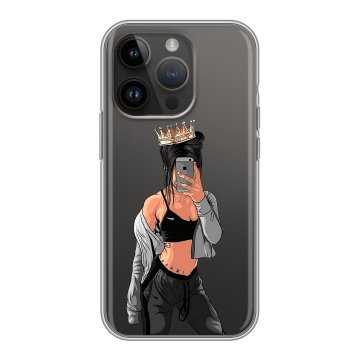 Силиконовый чехол на Iphone 14 Pro с принтом Женские принты