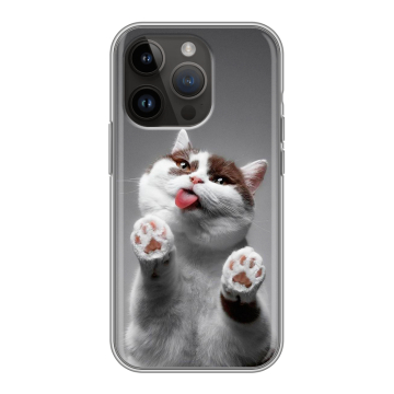 Силиконовый чехол на Iphone 14 Pro с принтом Коты