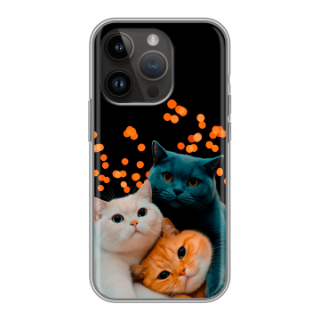 Силиконовый чехол на Iphone 14 Pro с принтом Кошки