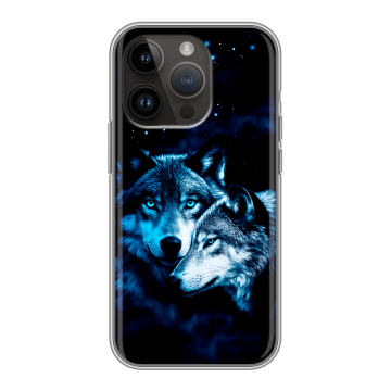 Силиконовый чехол на Iphone 14 Pro с принтом Волки