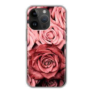 Силиконовый чехол на Iphone 14 Pro с принтом Цветы розы