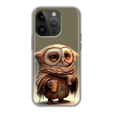 Силиконовый чехол на Iphone 14 Pro с принтом Сова