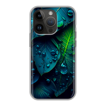 Силиконовый чехол на Iphone 14 Pro с принтом Листья