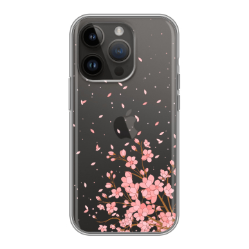 Силиконовый чехол на Iphone 14 Pro с принтом Ветка сакуры Силиконовый чехол на Iphone 14 Pro с принтом Ветка сакуры
