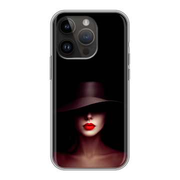 Силиконовый чехол на Iphone 14 Pro с принтом Девушка в шляпе Силиконовый чехол на Iphone 14 Pro с принтом Девушка в шляпе