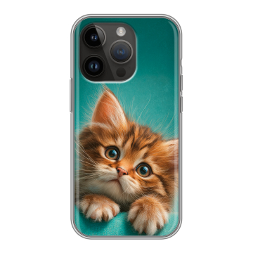 Силиконовый чехол на Iphone 14 Pro с принтом котенок Силиконовый чехол на Iphone 14 Pro с принтом котенок