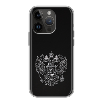 Силиконовый чехол на Iphone 14 Pro с принтом Герб России