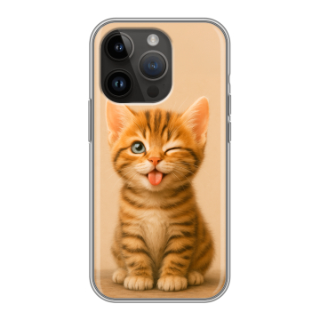 Силиконовый чехол на Iphone 14 Pro с принтом котенок Силиконовый чехол на Iphone 14 Pro с принтом котенок