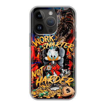 Силиконовый чехол на Iphone 14 Pro с принтом Дональд Дак Деньги Силиконовый чехол на Iphone 14 Pro с принтом Дональд Дак Деньги