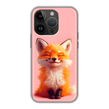 Силиконовый чехол на Iphone 14 Pro с принтом милая лиса Силиконовый чехол на Iphone 14 Pro с принтом милая лиса