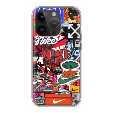 Силиконовый чехол на Iphone 14 Pro с принтом Найк Nike яркий Силиконовый чехол на Iphone 14 Pro с принтом Найк Nike яркий