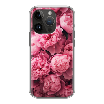Силиконовый чехол на Iphone 14 Pro с принтом цветы пионы Силиконовый чехол на Iphone 14 Pro с принтом цветы пионы